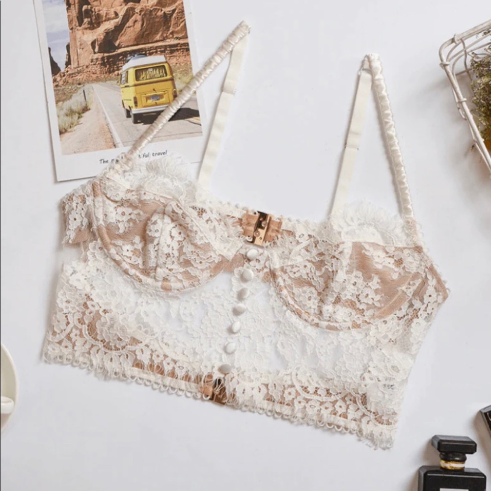 Femiella white bralette, size Medium